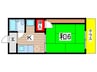朝日桜山マンション 1Kの間取り