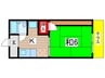朝日桜山マンション 1Kの間取り