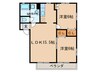 パ－クハイム東野 2LDKの間取り
