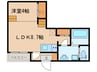 ﾊｰﾓﾆｰﾃﾗｽ寺崎町 1LDKの間取り