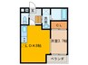 ハーモニーテラス旗屋 1LDKの間取り