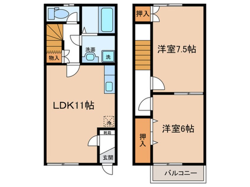 間取図 ハピネス華　B