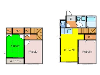 間取図 コーポ中島ツウセブンＢ
