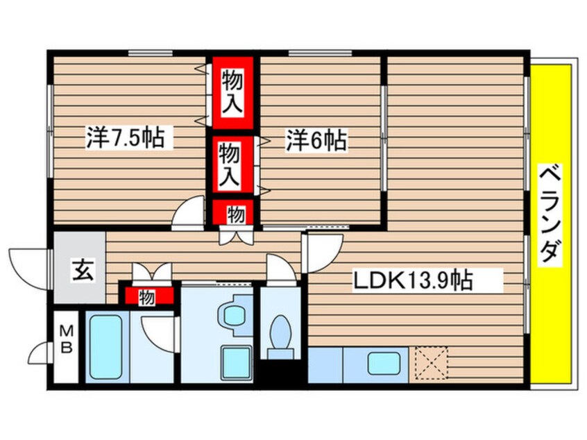 間取図 ドエル植田山