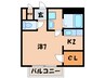 ジュネスブライトンＢ 1Kの間取り