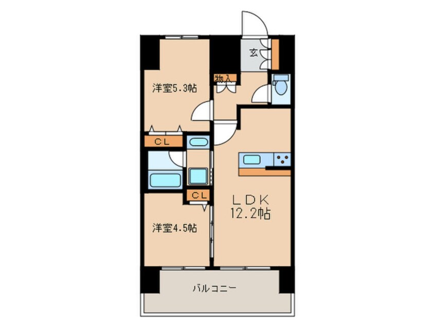 間取図 プレサンスジェネ栄(702)