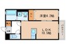 カーサ本宮新町 1LDKの間取り