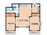 フロ－レンス山中 2LDKの間取り