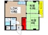 大鐘ビル 2LDKの間取り