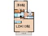 メゾン下方 1LDKの間取り