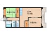 アールイーステージ蟹江 2LDKの間取り