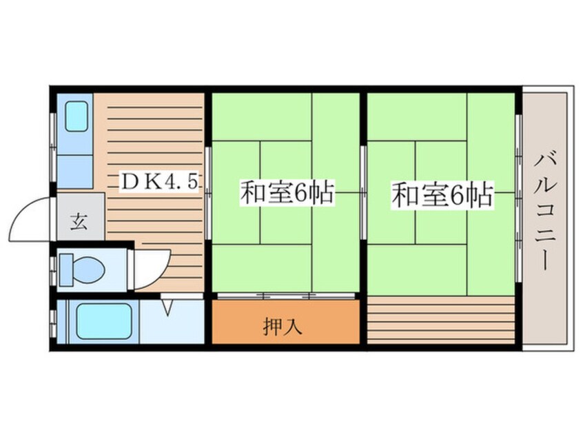 間取図 ﾒｿﾞﾝ若葉