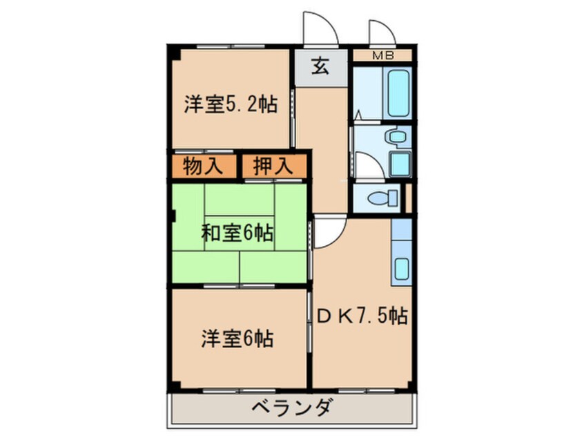 間取図 ヴィクトワ－ル尾崎山