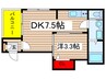 ハーモニーテラス神宮前Ⅱ 1DKの間取り