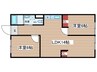 蜆橋ハイツ 2LDKの間取り