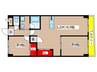 アーバンスクエア２ 2LDKの間取り