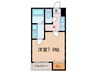 クレフラスト広川B棟 1Kの間取り