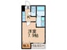 クレフラスト広川B棟 1Kの間取り