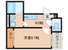 プルミエール角割町 1Kの間取り