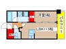 ローレルアイ名駅東 1LDKの間取り