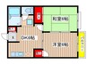 土原ハイツ 2DKの間取り