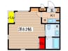 リンデンバウムＪ５Ｂ棟 1Kの間取り