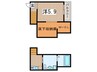 Ｂｌｕｅ　Ｃｉｅｌ　千竈通 1Rの間取り