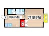 メゾン・ラ・テ－ル 1DKの間取り
