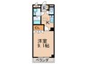 ペニーレインＢ 1Kの間取り
