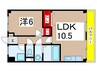 第３籠原ビル 1LDKの間取り