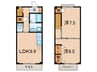 ピースフルタウンB 2LDKの間取り