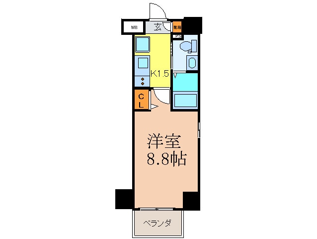 間取り図 ｴｽﾃﾑﾌﾟﾗｻﾞ名古屋・栄ﾌﾟﾚﾐｱﾑ(706)