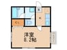 エルム池園 1Kの間取り