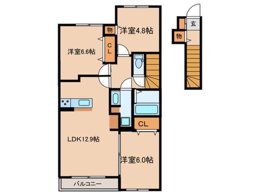 間取図 サニープレイス十一屋C棟