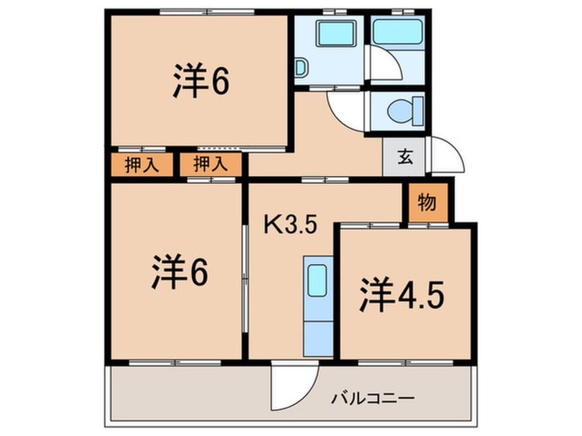 間取図 赤坂コーポ北棟