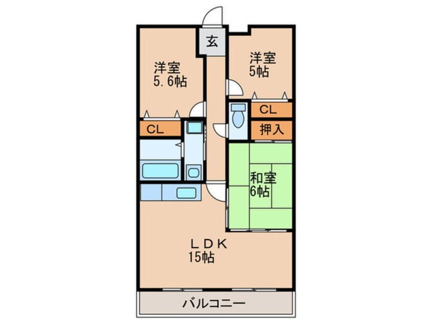 間取図 ｼﾃｨ.ﾗｲﾌ ｸﾞﾗﾝｳﾞｨ-ﾈ星ヶ丘A棟