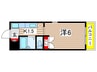 シャトル船原　２ 1Kの間取り