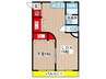カネハイツ 1LDKの間取り