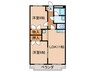 ハイパーク桃山 2LDKの間取り