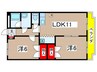 ハイパーク桃山 2LDKの間取り