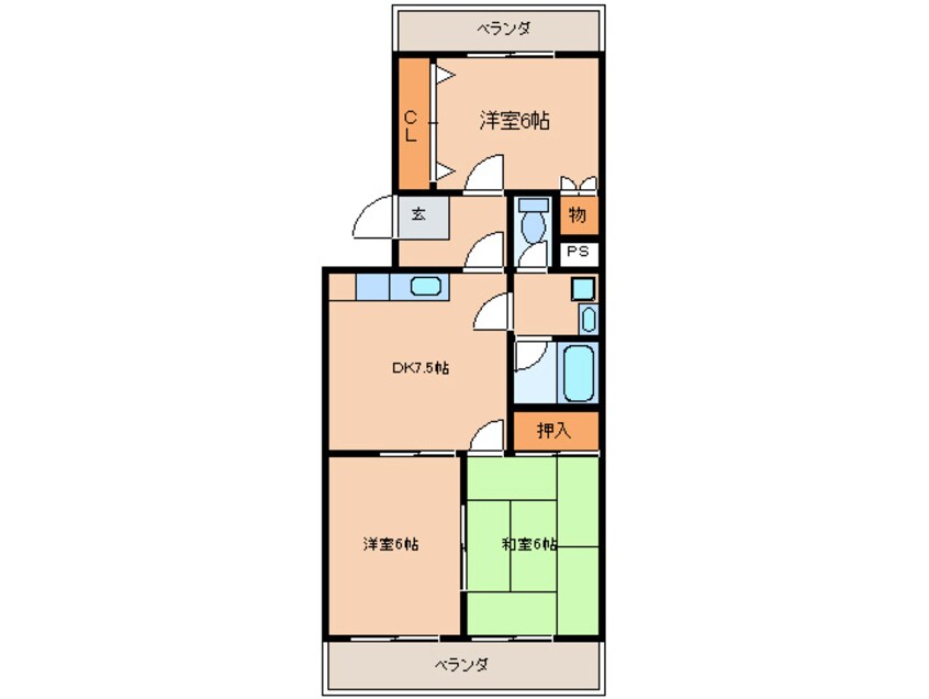 間取図 ハ－モニ－ヴィラ