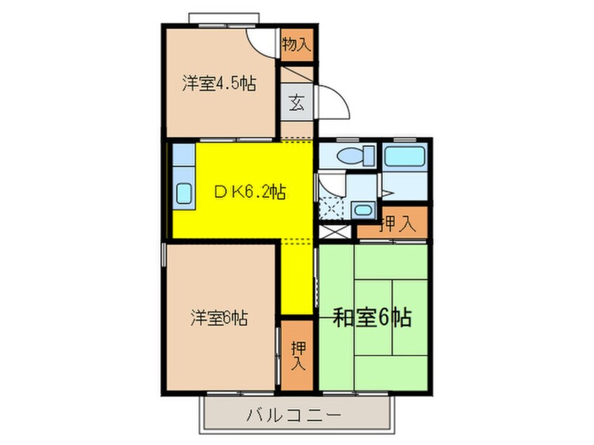 間取図 コーポエルノリタケＢ