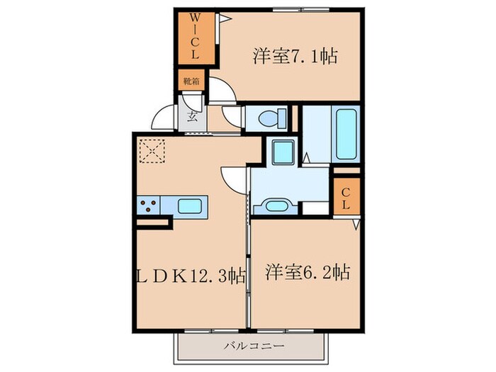 間取り図 Rassurer　lieu　ASAHI