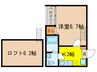 ラピュタ 1Kの間取り
