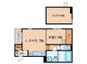 クレスト高畑 1LDKの間取り