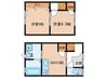 丸米アパート　西棟 2DKの間取り