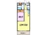 サンマ－ル牛巻 1LDKの間取り