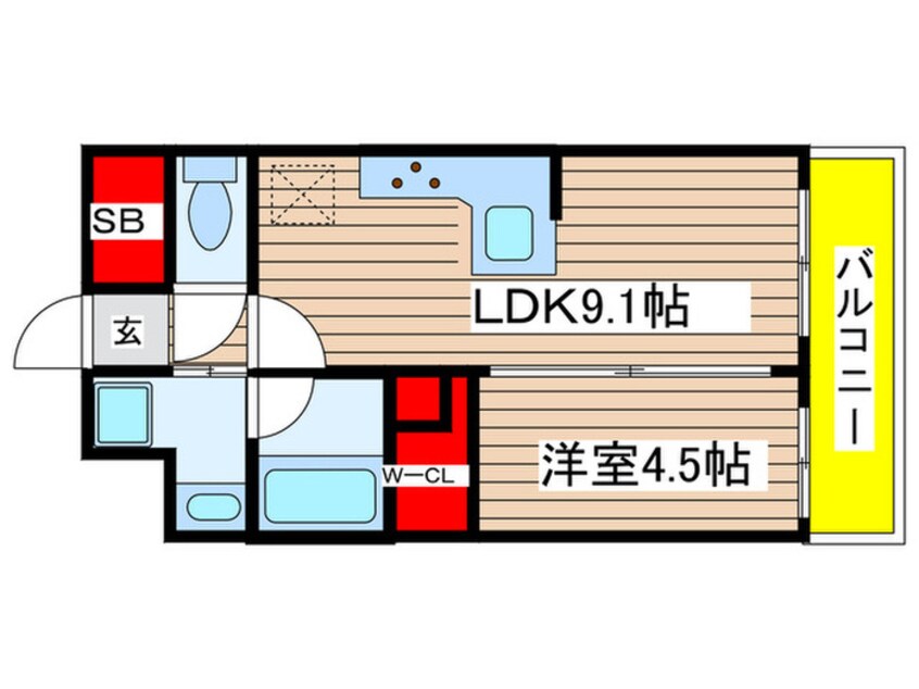 間取図 ﾌﾟﾚｻﾝｽﾛｼﾞｪ御器所駅前（902）