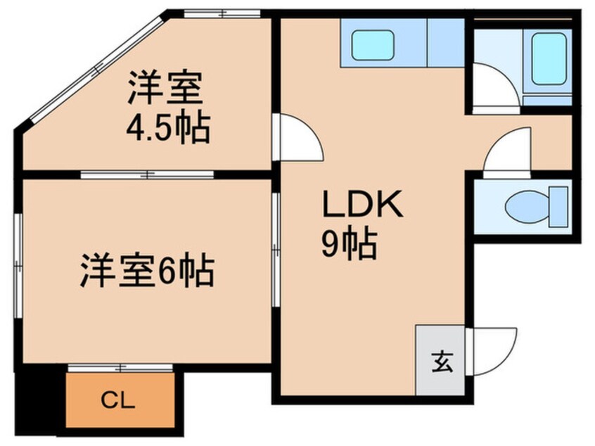 間取図 D-フラット東別院