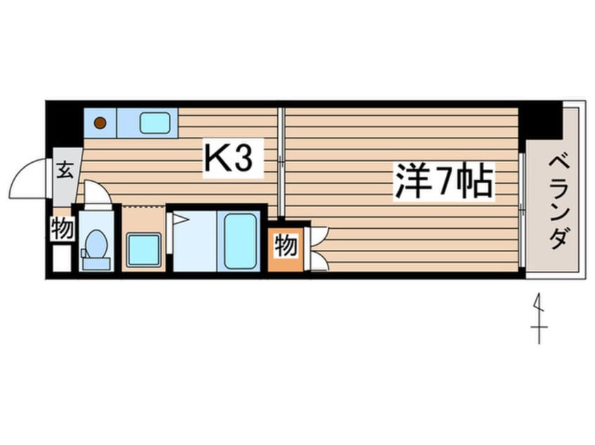 間取図 美谷ハイツ柵下